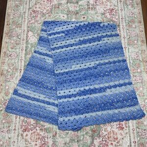 Crochet blue shawl